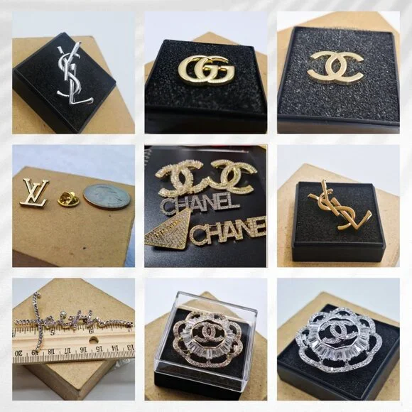 Louis Vuitton Gold LV Logo Brooch Pin - Picture 7 of 7